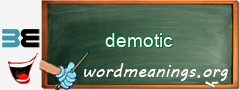 WordMeaning blackboard for demotic